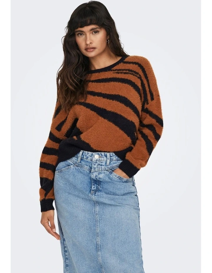 Gianna Long Sleeve Knit Jumpers in Brown