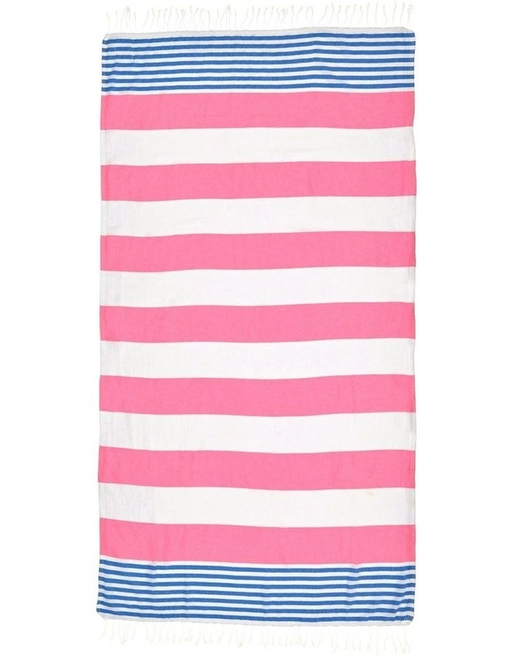 Thin Turkish Towel in Pink/Blue