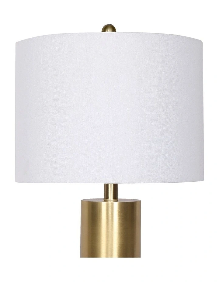 Metal and Marble Table Lamp in White