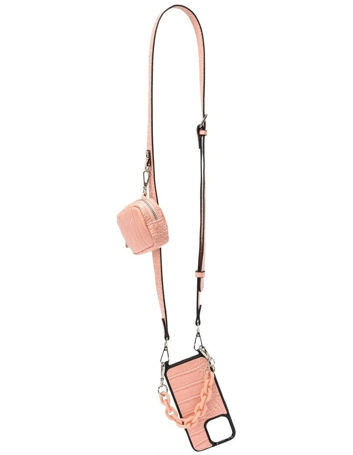 Calissa Croco Lanyard Phone Case iPhone 13 Pro in Pink
