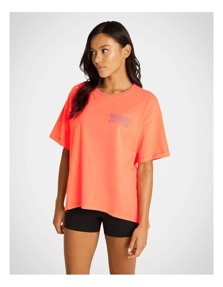 Logo Boyfriend Tee Sunburst in Orange.