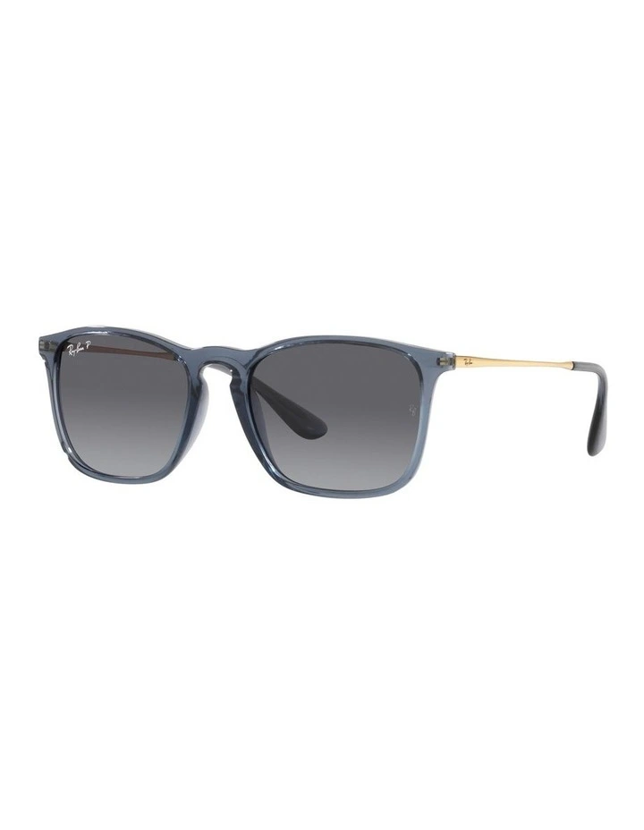 Chris Polarised Sunglasses in Transparent Blue