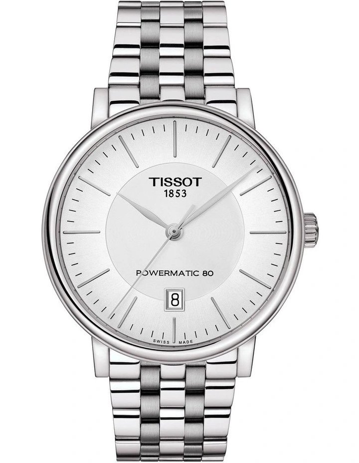 Carson Premium Powermatic 80 T1224071103100 Automatic Watch in Silver