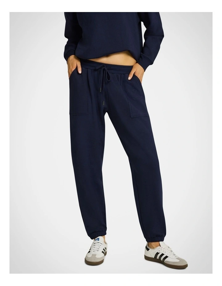 Wind Down Fleece Joggers in French Navy