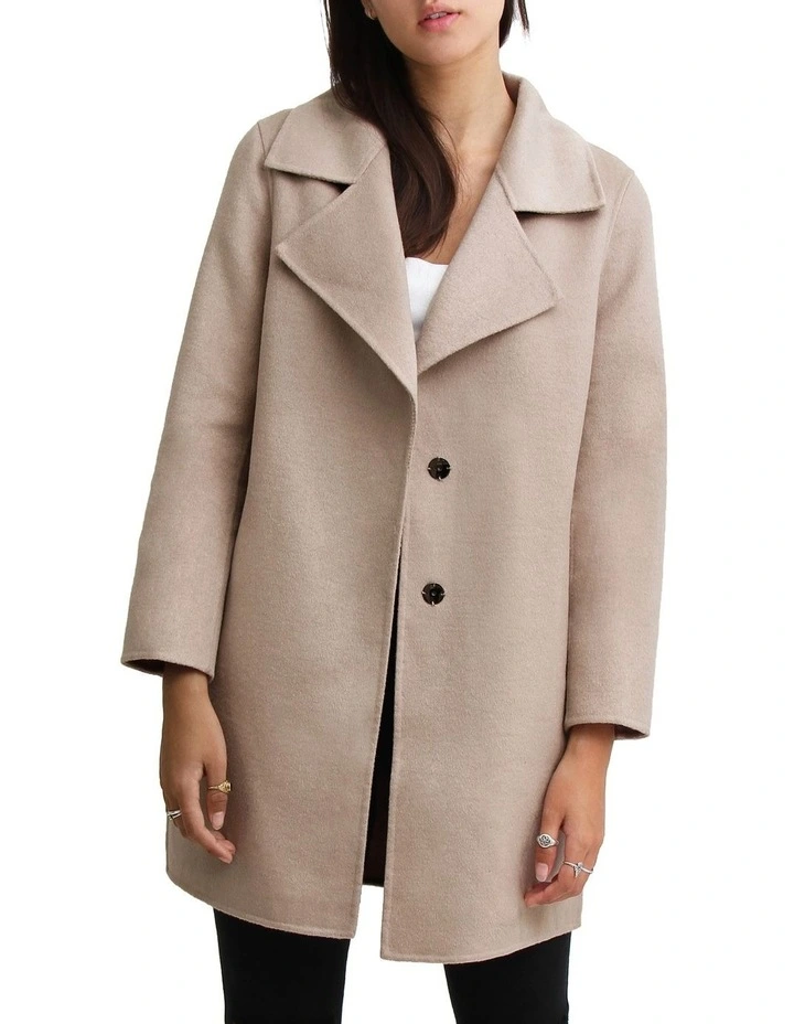 ExBoyfriend Sand Wool Blend Oversized Jacket