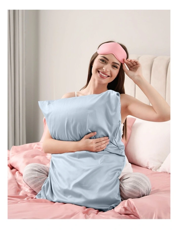 Pure Silk Pillowcase in Soft Blue