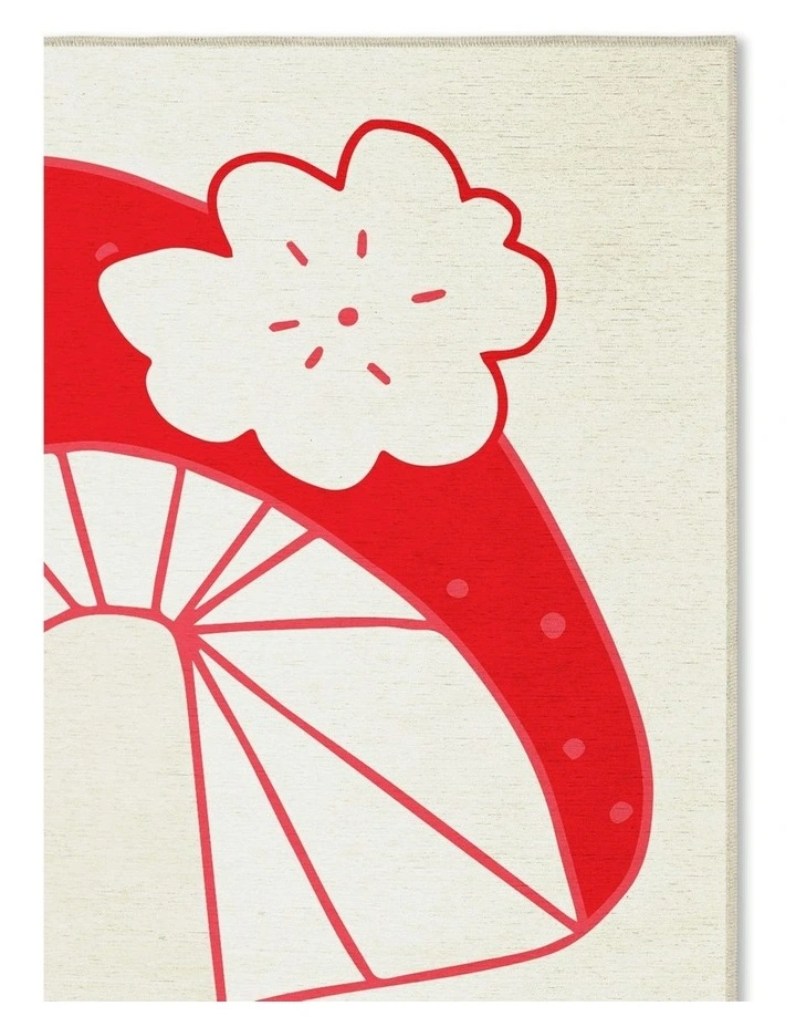 Wonderland Washable Chenille Rug in Red