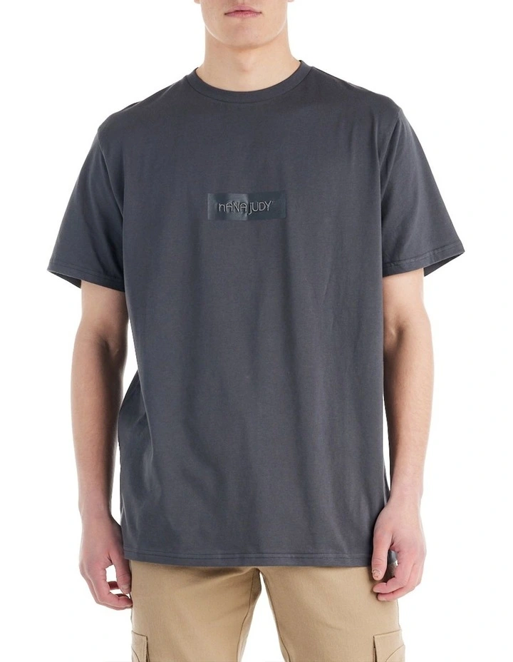 Venice Embroidered Logo T-Shirt in Vintage Black