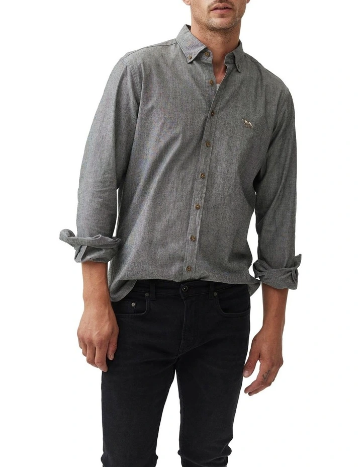 Kirklands Long Sleeve Sports Fit Shirt in Ash