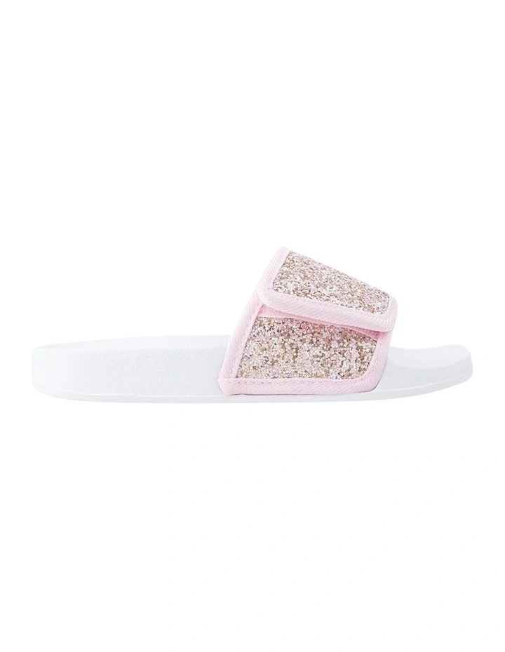 Kenna Sparkle Slide Beach Sandals in Rose