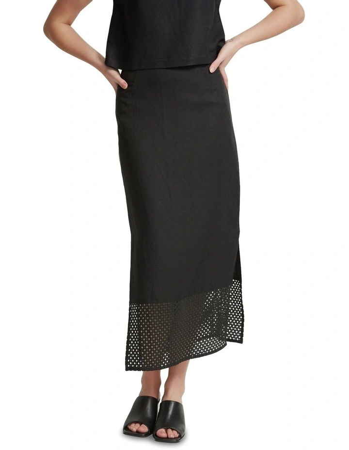 Mia Lace Skirt in Black