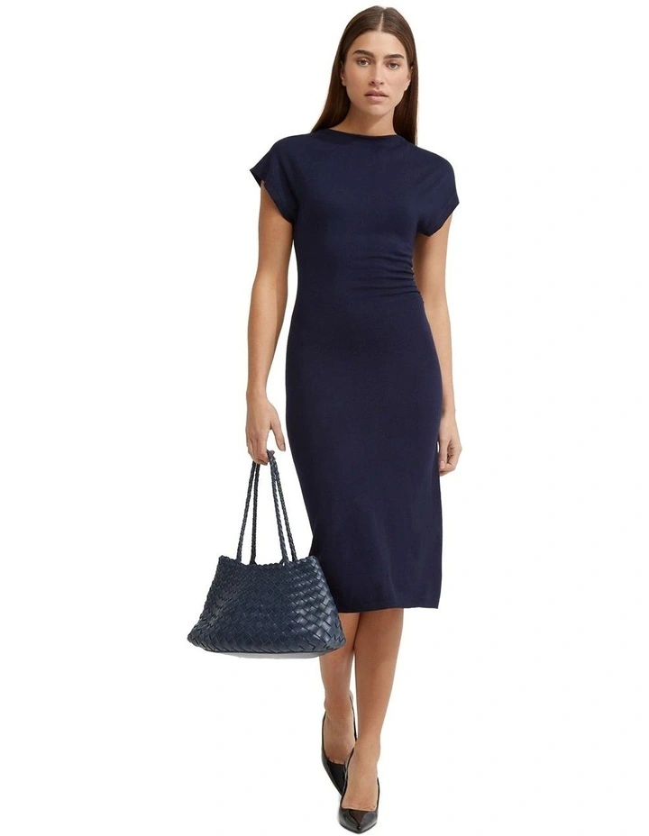 Sophie Knitted Column Dress in Navy