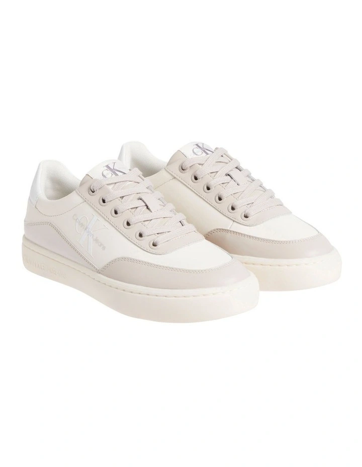 Leather Trainers in Cream