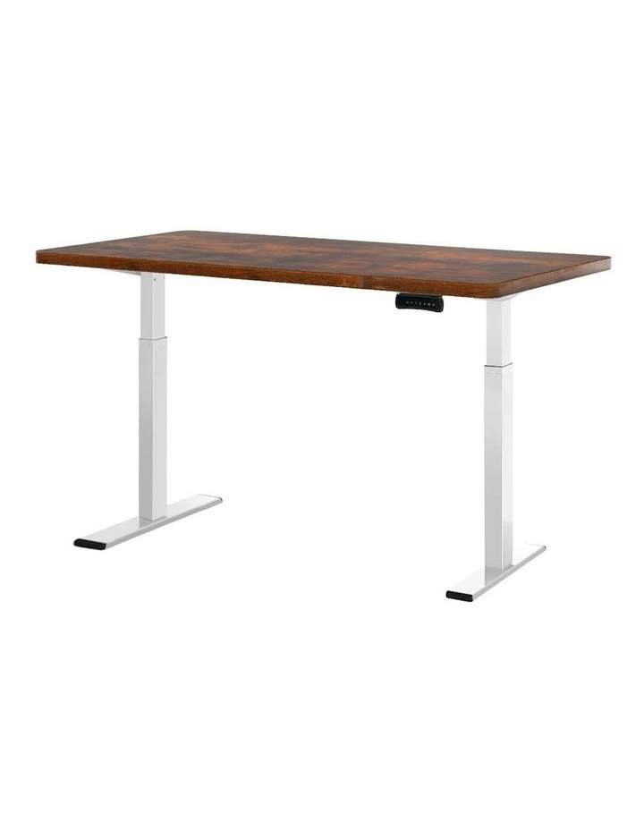 Artiss Sit Stand Desk Motorised in White/Brown