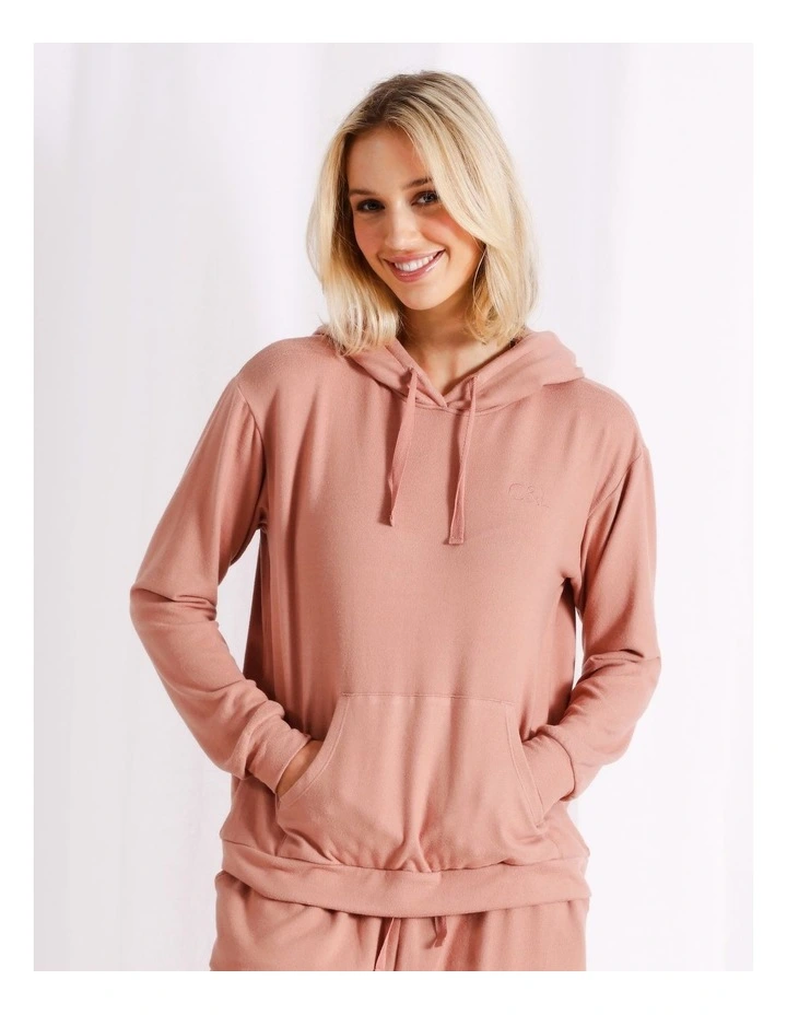 Supersoft Hooded Long Sleeve Top in Tan