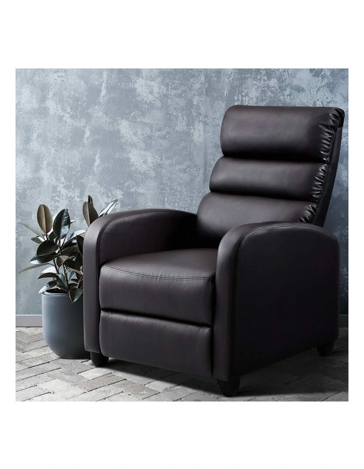 Recliner Faux Leather Bolivia Armchair in Black