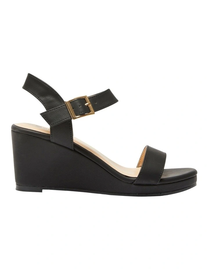 Abbey Sandals in Black Smooth