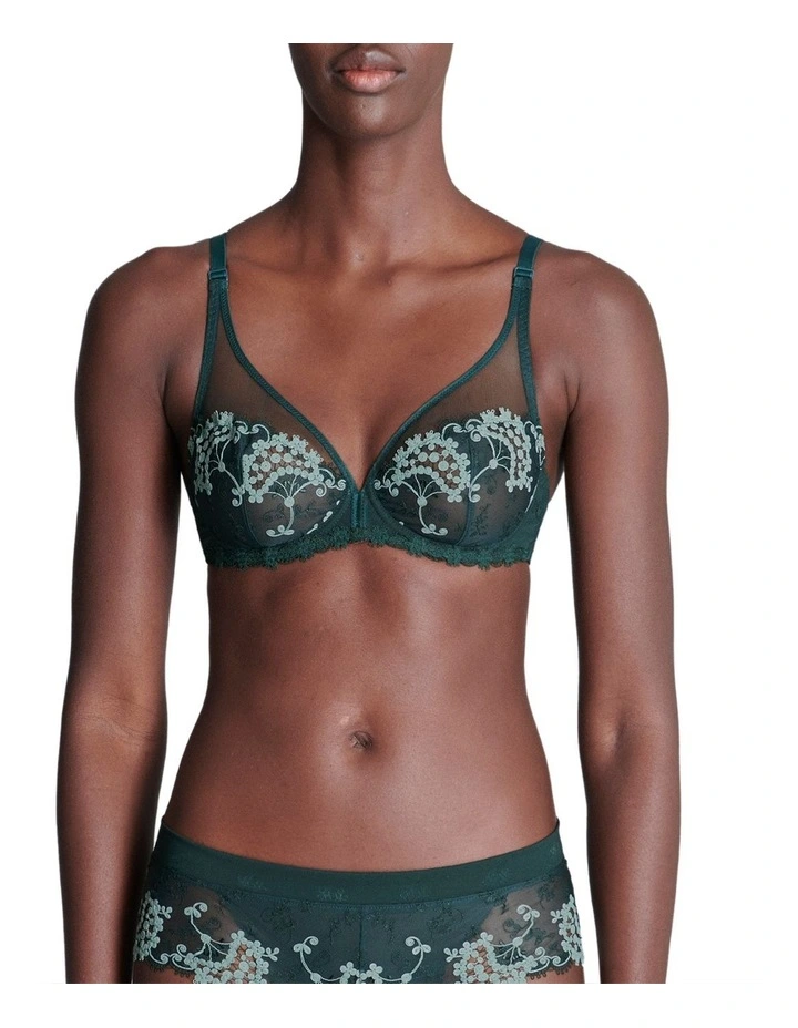 Wish Full Cup Plunge Bra in Kolsai Green