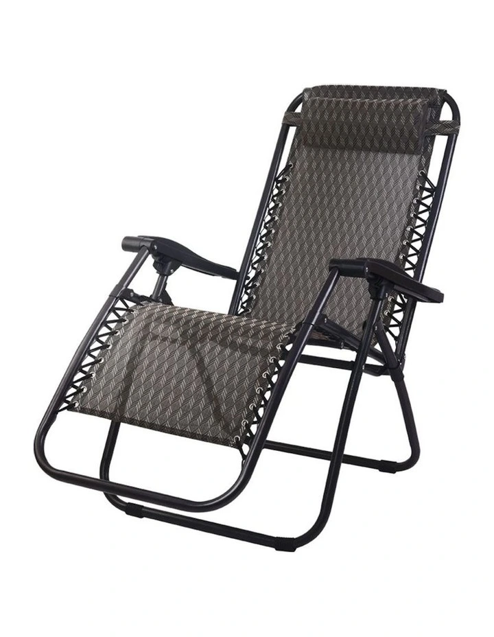 Outdoor Folding Zero Gravity Chair in Grey