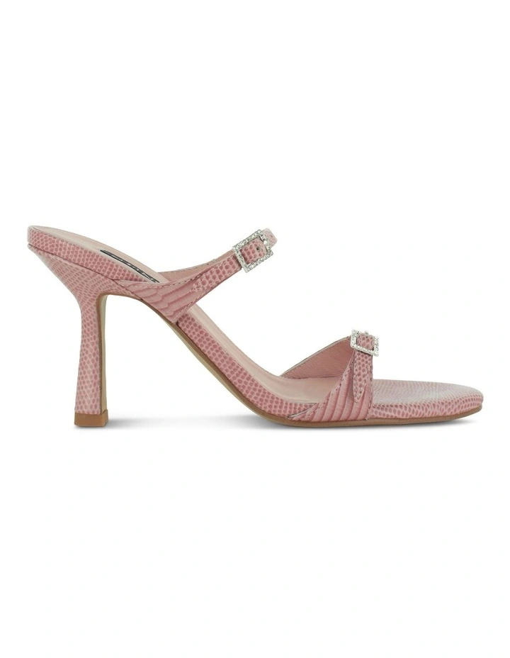 Kira Heeled Mules in Pink