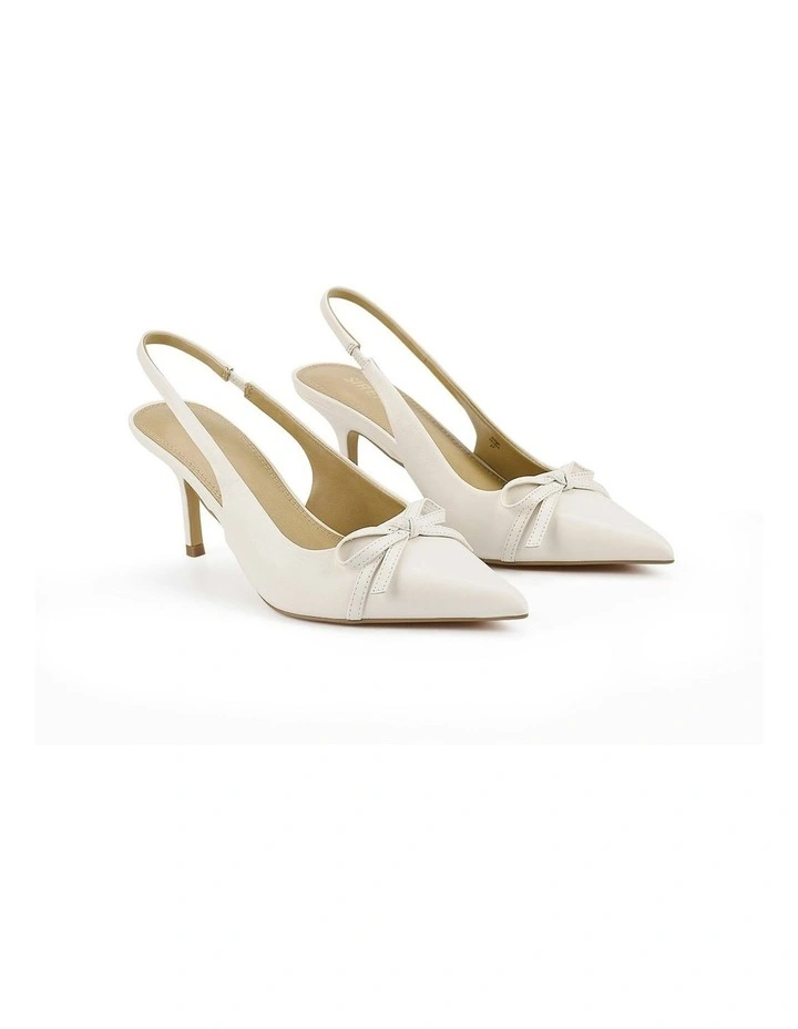 Singh Slingback Heels in Chalk Leather