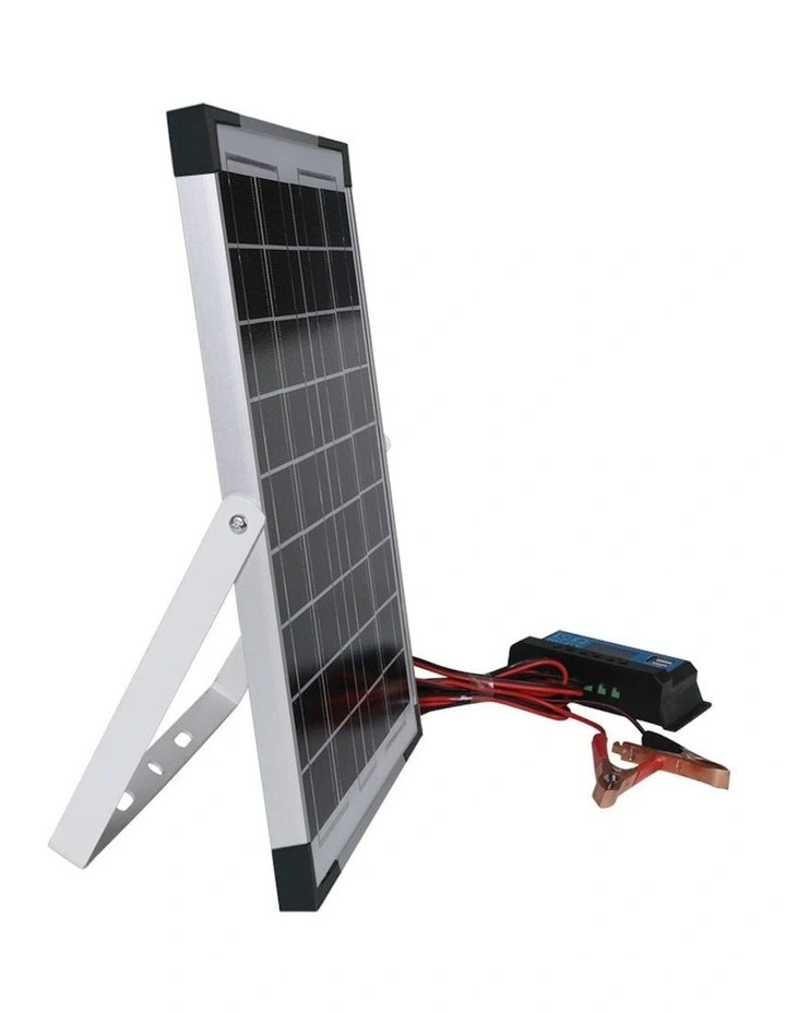 12V 10W Solar Panel Kit Mono Caravan Folding Camping Charging Controller Kits