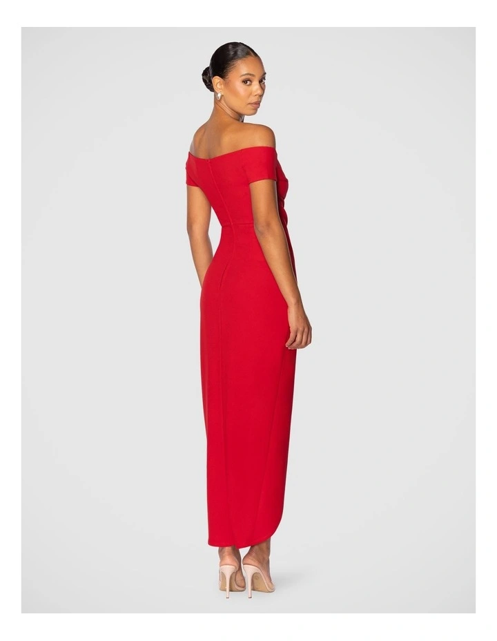 Alice Off Shoulder Gown in Red