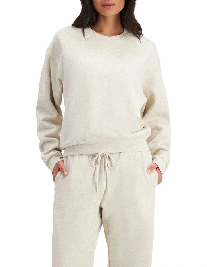Cotton Sweat Fleece Pullover in Polar Marle