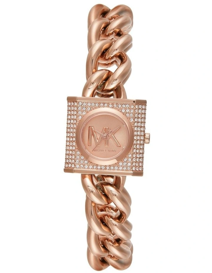 Chain Lock Analogue Watch MK4827 in Rose Gold-Tone