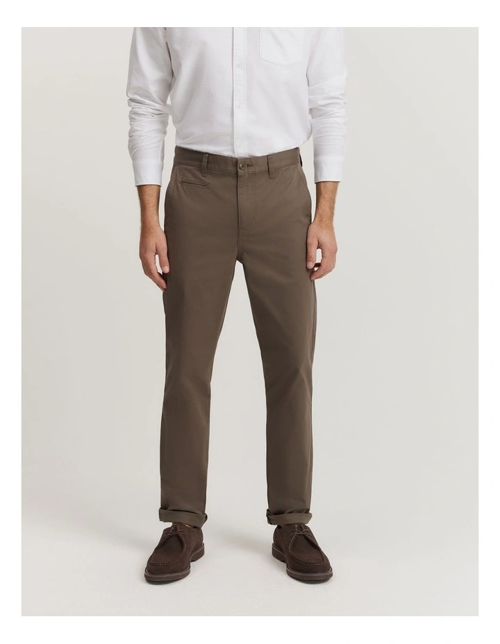 Verified Australian Cotton Tapered Fit Stretch Chino in Cappuccino