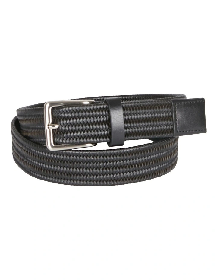 Woven Stretch Belt in Black
