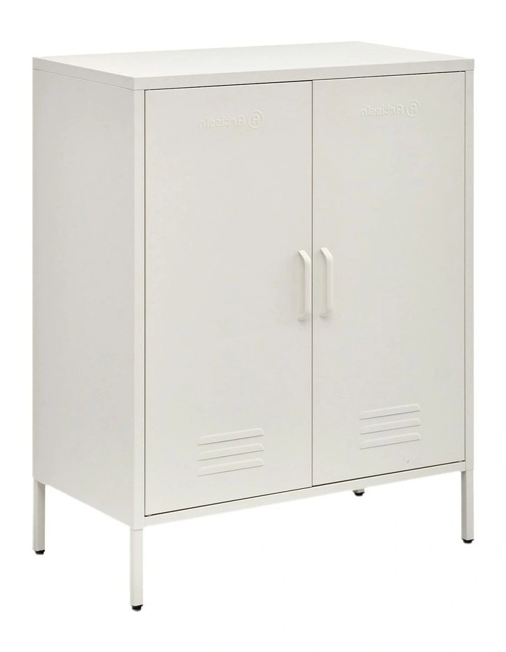 Buffet Sideboard Metal Cabinet in Sweetheart White