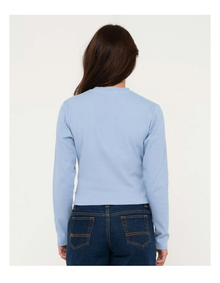 Racer Long Sleeve Skmmer Tee in Blue