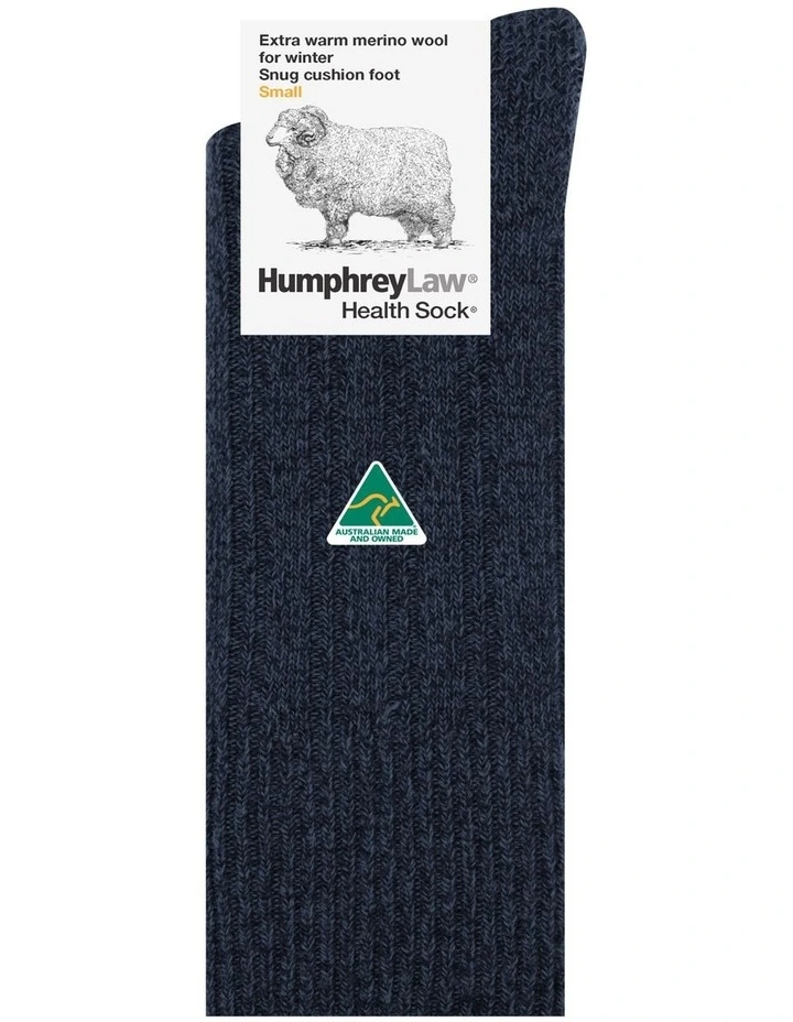 90% Fine Merino Wool Winter Health Over The Calf Socks in Charcoal