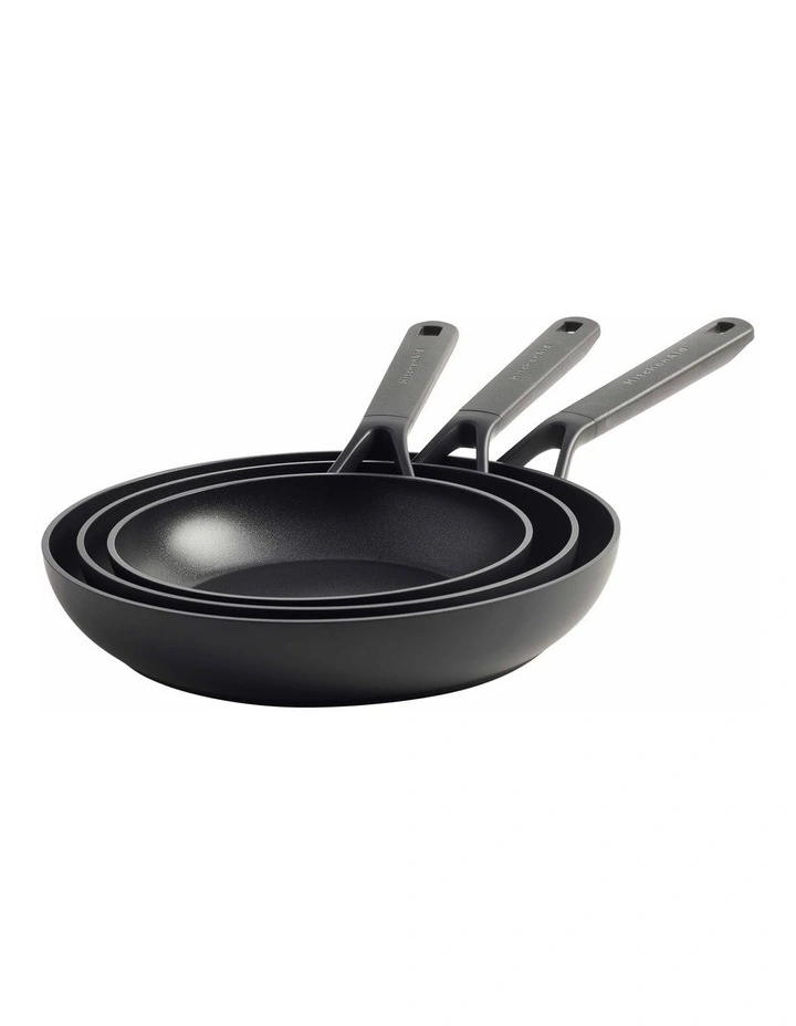 Classic Forged Aluminium Frypan Set 20/24/28cm in Black
