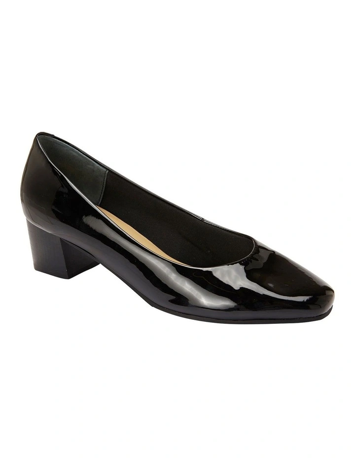 Gamma Black Patent Heeled Shoes