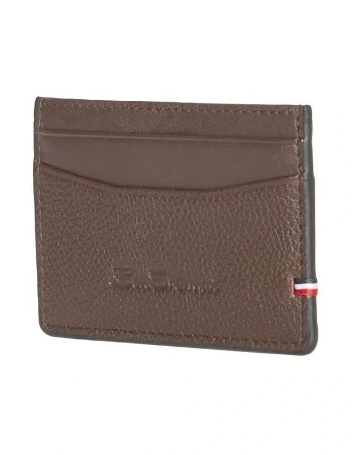Leather Credit Card Holder & Bracelet Set in Brown/Tan