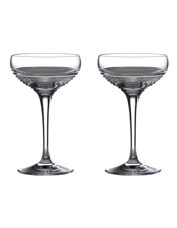 Mixology Rum Circon Coupe Set of 2 in Clear