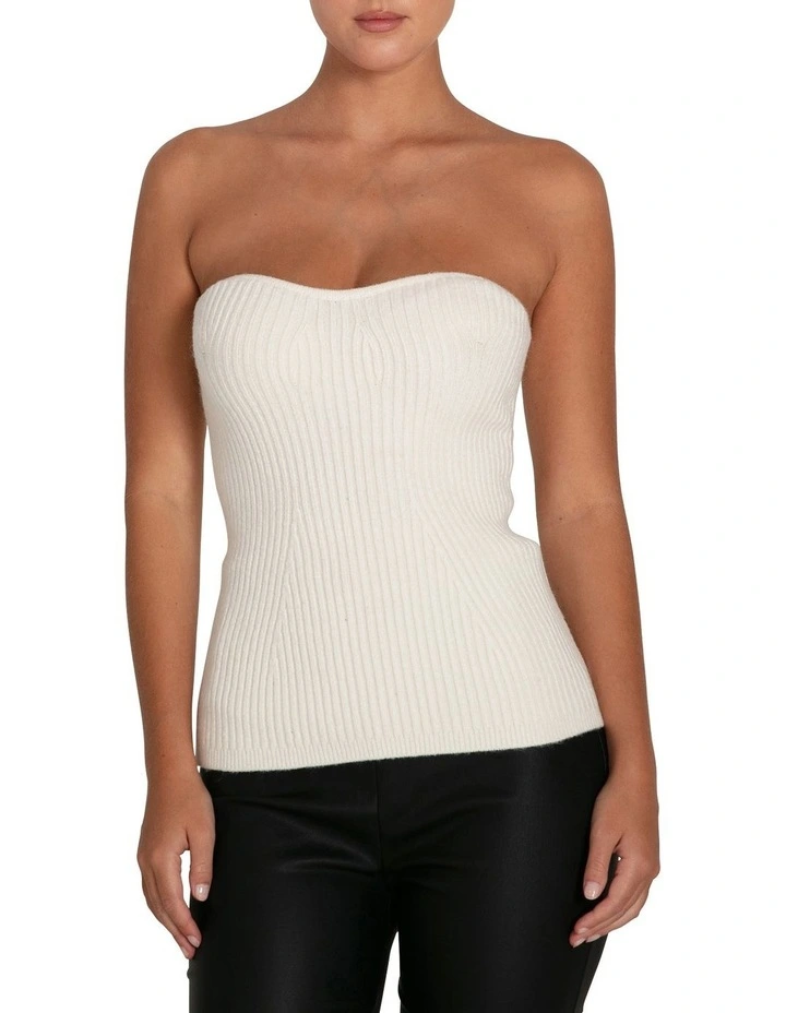 Distant Memories Knit Bustier in Cream