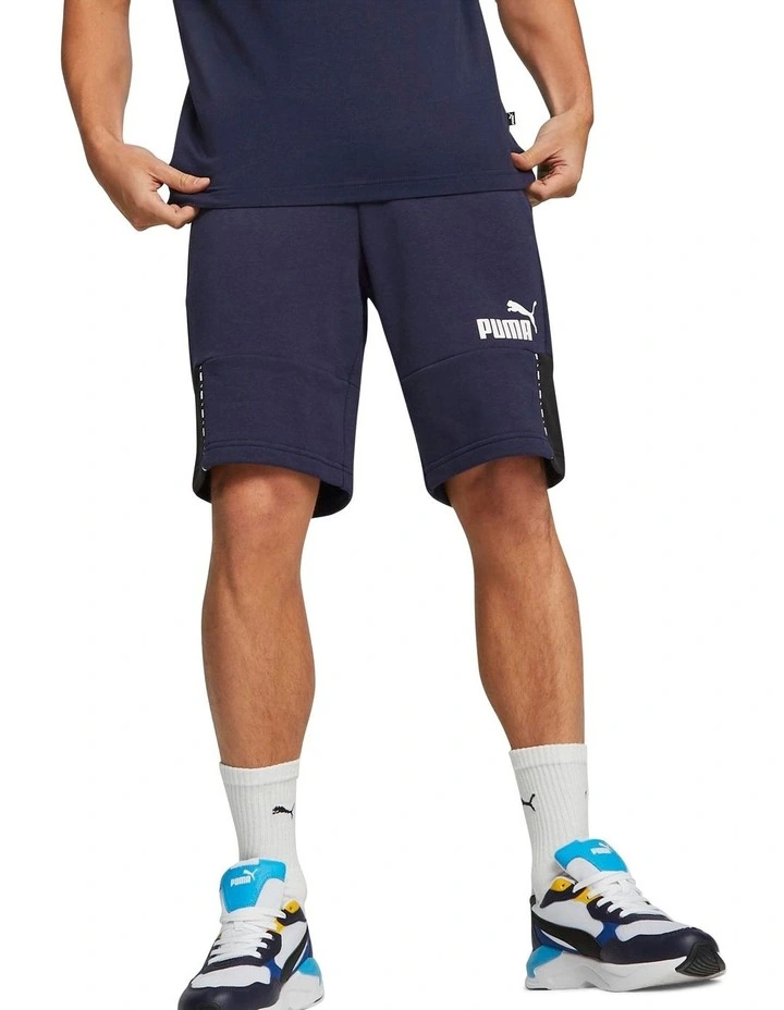 Ess Block X Tape Shorts 10" in Navy