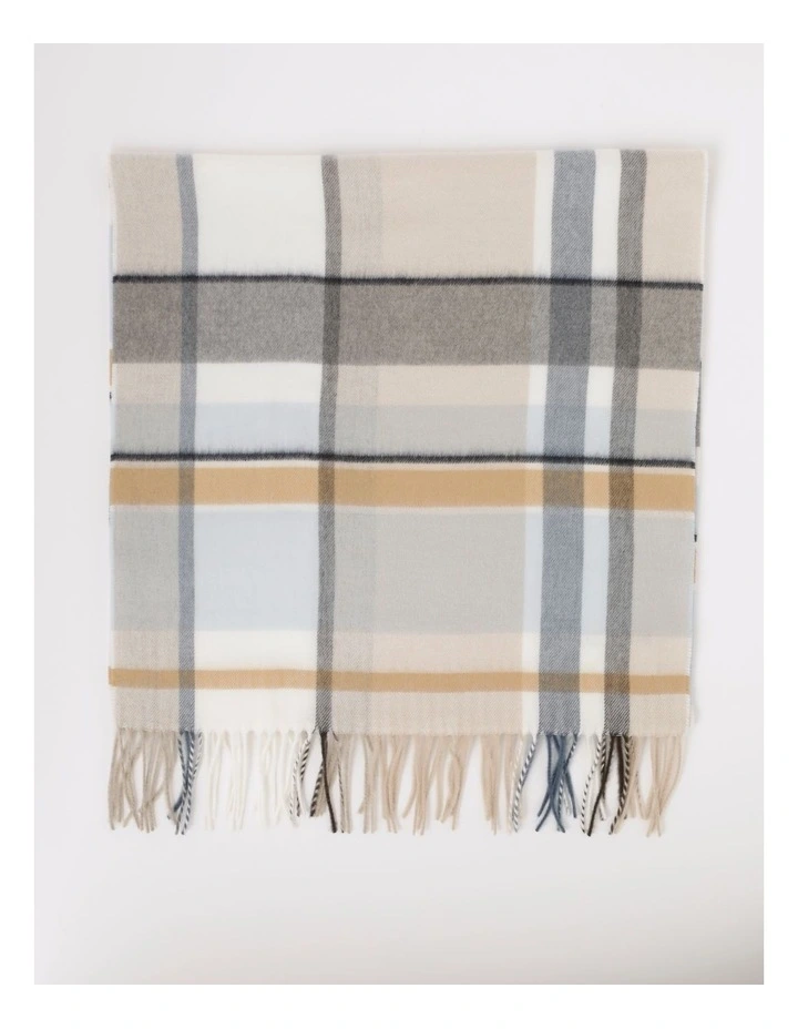 Check Cashmink Winter Scarf in Blue
