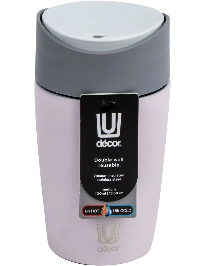 Insulated Double Wall Travel Cup 400ml in Stainless Steel