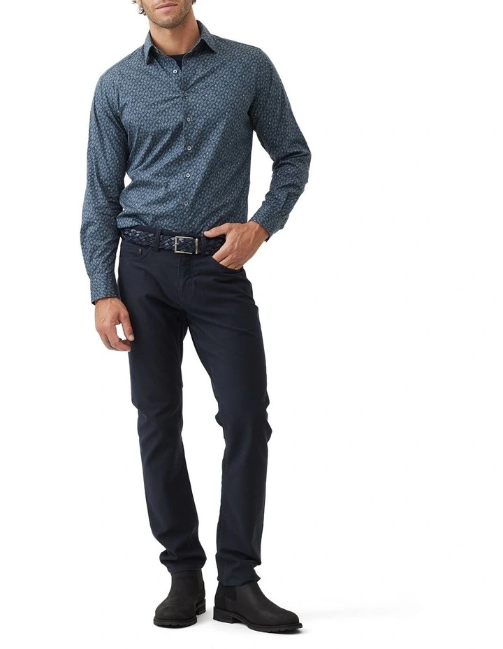Bellmount Long Sleeve Sports Fit Shirt in Indigo