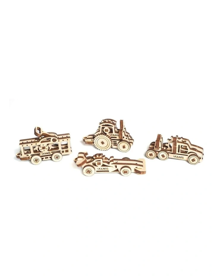 U-Fidgets-Vehicles 4 Pack Wooden 3D Puzzle Gift Set