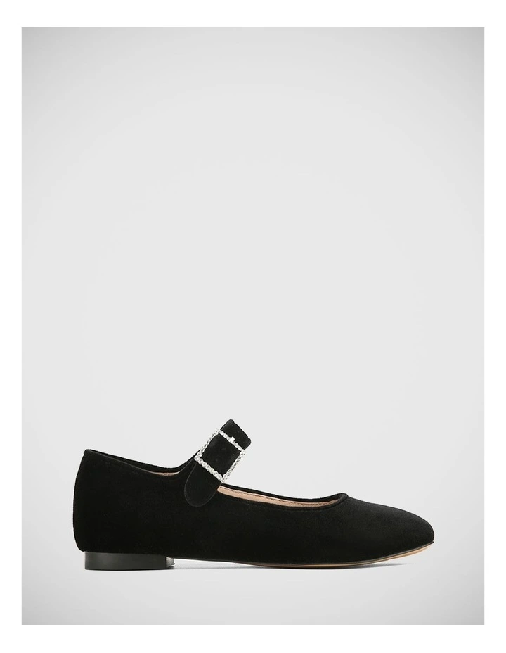 Andrea Recycled Velvet Mary Jane in Black