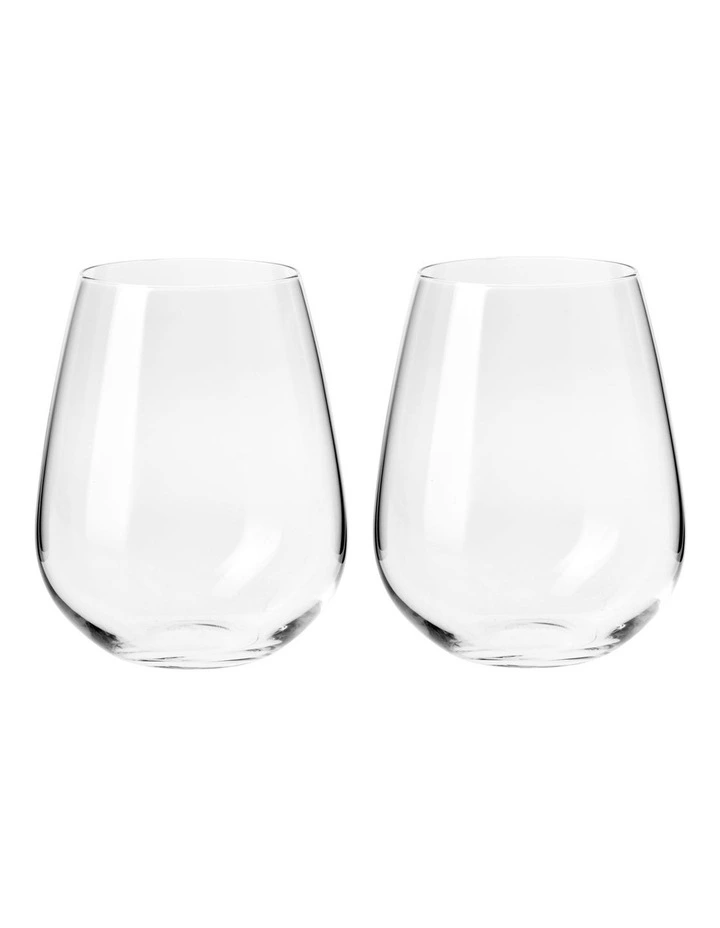 Duet Set of 2 Stemless Wine Glass Gift Box 500ml in Clear