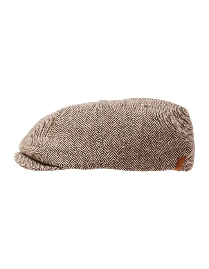 Hudson Herringbone Cap in Brown