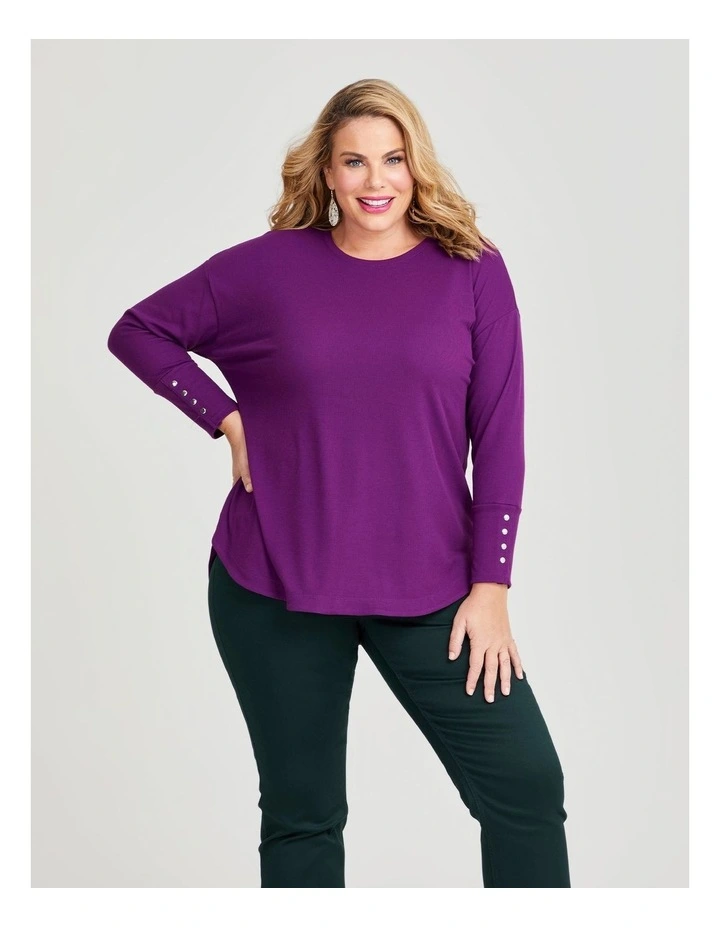 Rib Hi-lo Top in Orchid Violet