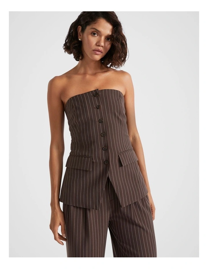 Tailored Longline Bodice in Brown