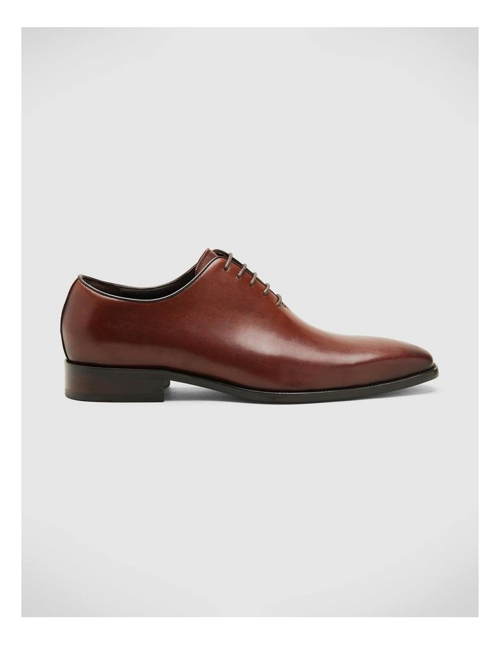 Leather Dress Shoe with Smooth Leather Finish in Brown